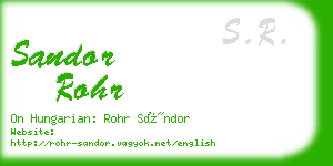 sandor rohr business card